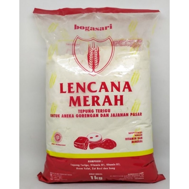 

Tepung terigu lencana merah kemasan 1Kg