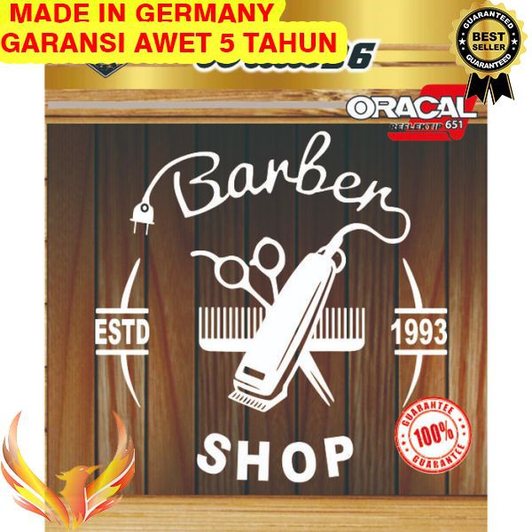 

TERMURAH STIKER CUTTING BARBERSHOP ESTD 60 CM Phoenix Star