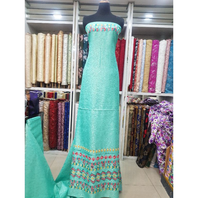 kain embos bordir kain gamis dress jaquard bordir 0,5m