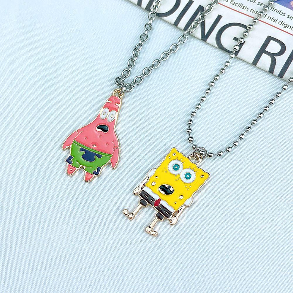 Mxbeauty Kalung Kartun Kepribadian Trendi Hadiah Patrick Star Sweater Rantai SpongeBob Couple Necklace