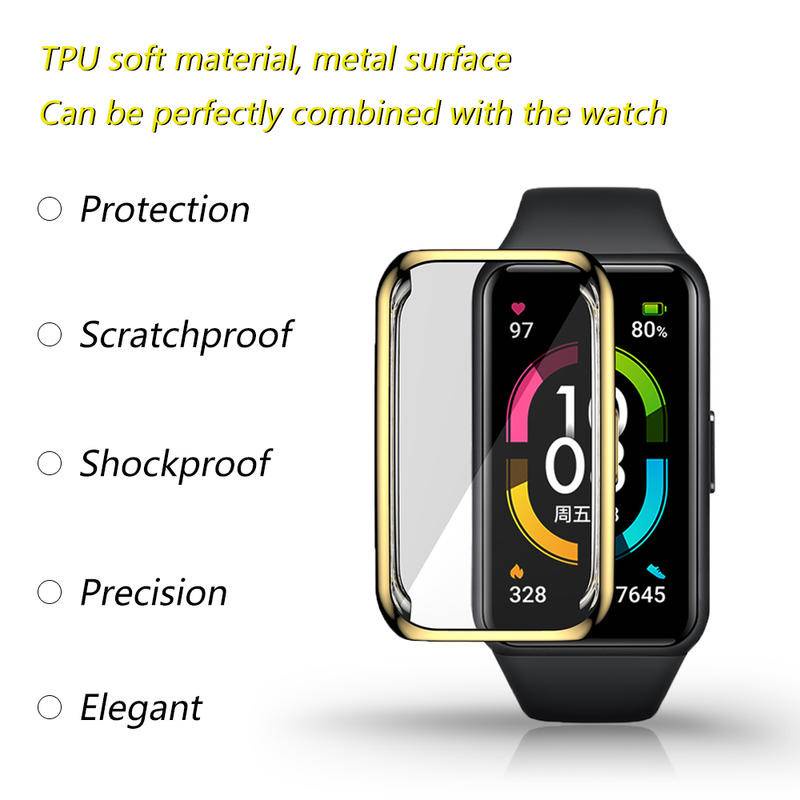 Soft Case Tpu Ultra Slim Bumper Pelindung Layar Smartwatch Huawei Honor Band 6 Pro Watch Fit Es Watch6