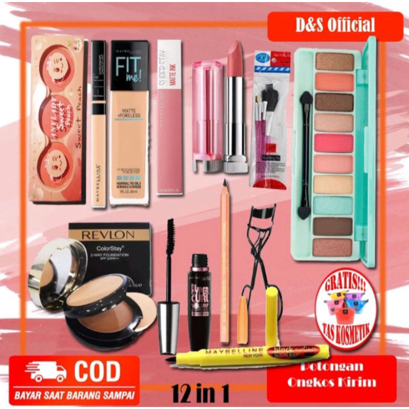 Paket Alat Make Up Korea Lengkap Murah 1 Set Komplit Peralatan Kosmetik Maybelline Remaja Murah