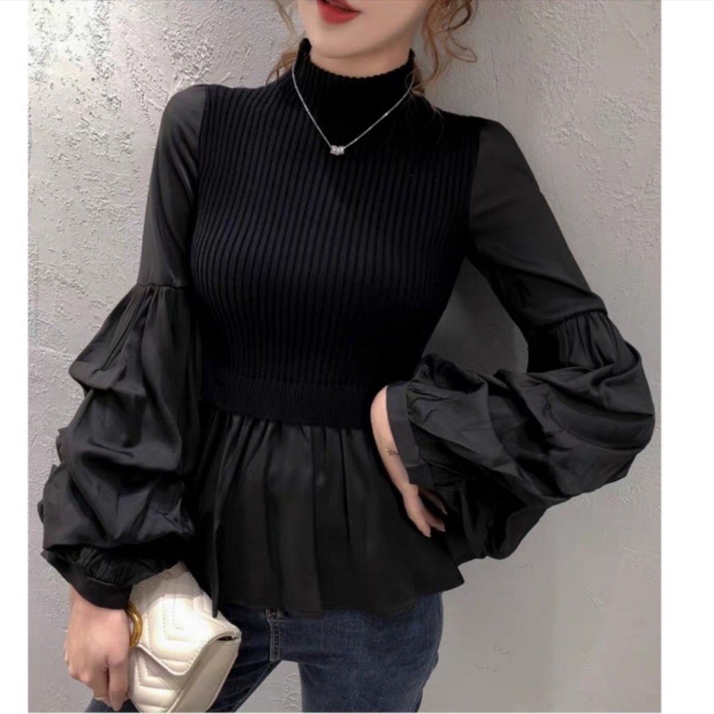 Blouse knit 2in1 import