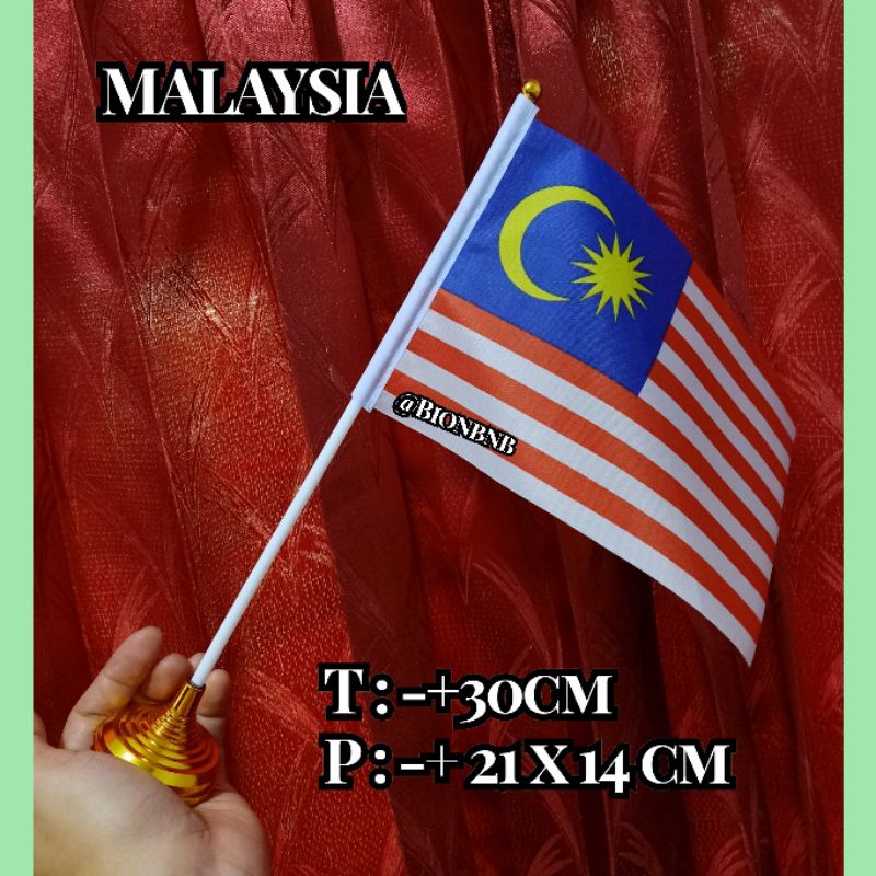 Jual Bendera Malaysia Bendera Meja Malaysia Bendera Tangan Malaysia Best Seller Import Printing