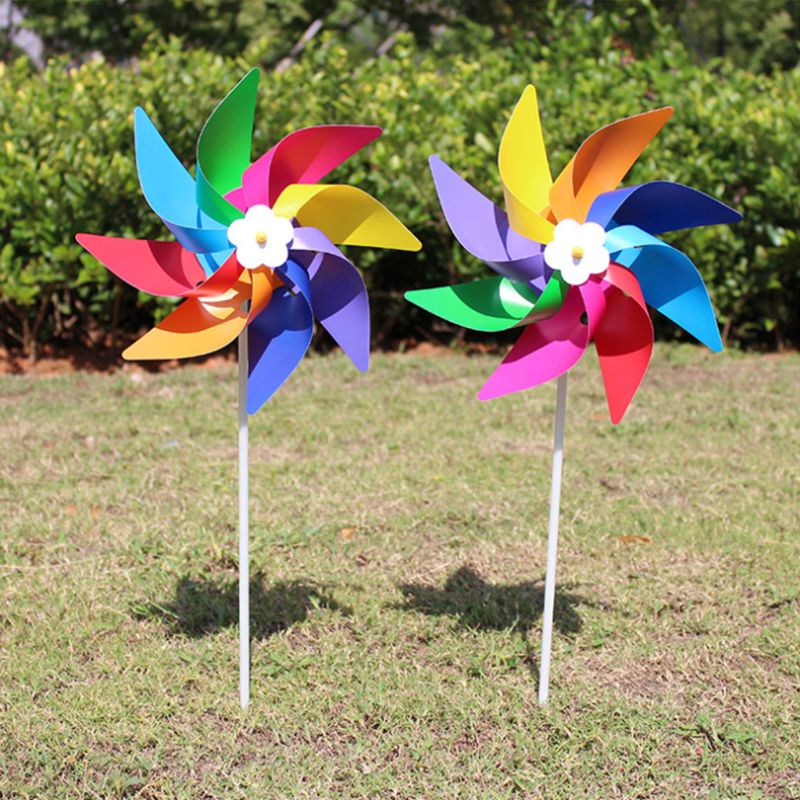 Mary Plastik Colorful Windmill Wind Spinner Mainan Anak Rumput Taman Halaman Pesta Decor Out