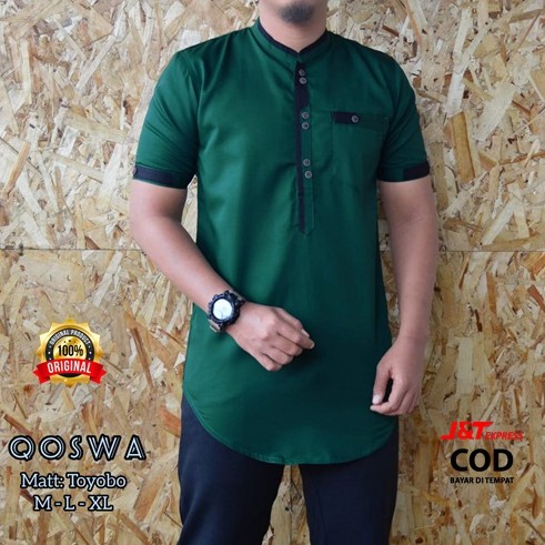 Terlaris ! Baju koko pria pendek muslim bahan tebal premium original model terbaru