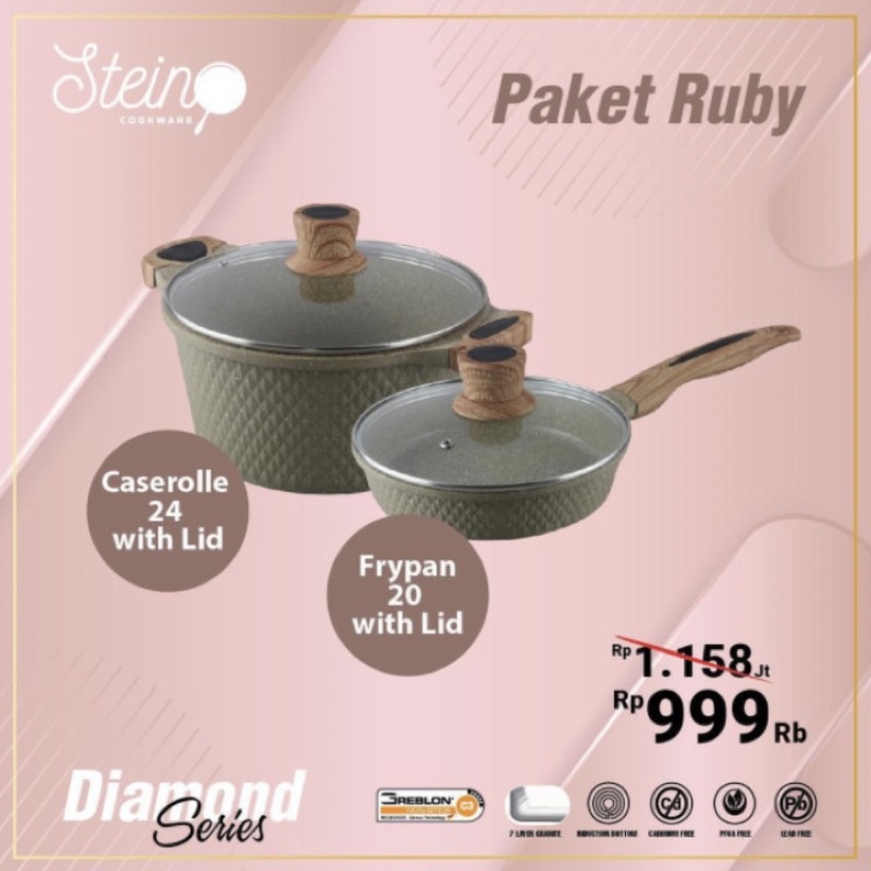 Stein Cookware panci Ruby set