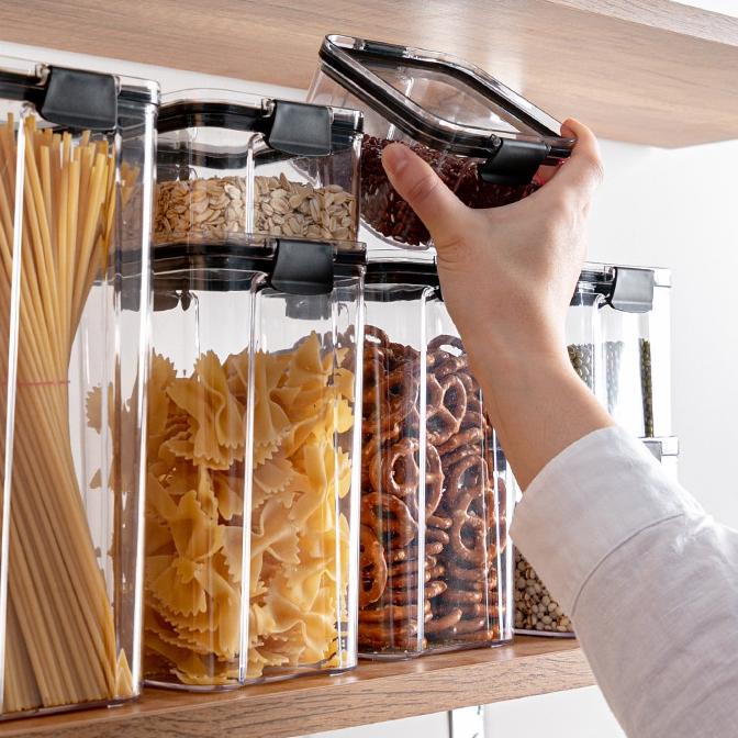 ➱ Kunataruma Toples Plastik Murah Bening Kotak Kecil Makanan Unik Kulkas Lucu Import Kontainer Ringa