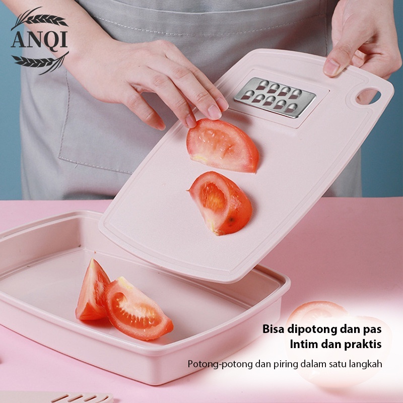 ANQI 1888 Pisau Set + Parutan Serbaguna Multifungsi Talenan Baskom Pengupas Pisau Buah VS-66