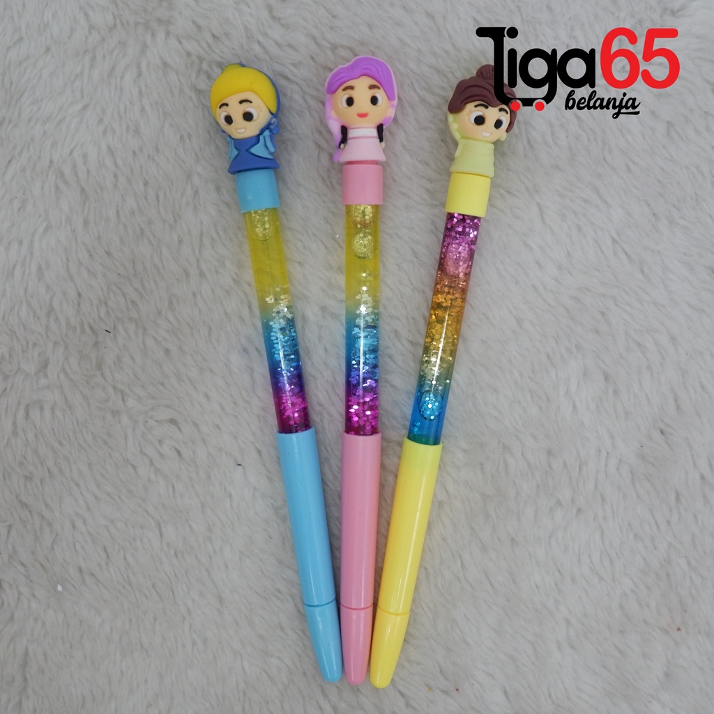 365 GEL PEN #41154 Pulpen Gel Glitter Bahan Plastik Karakter