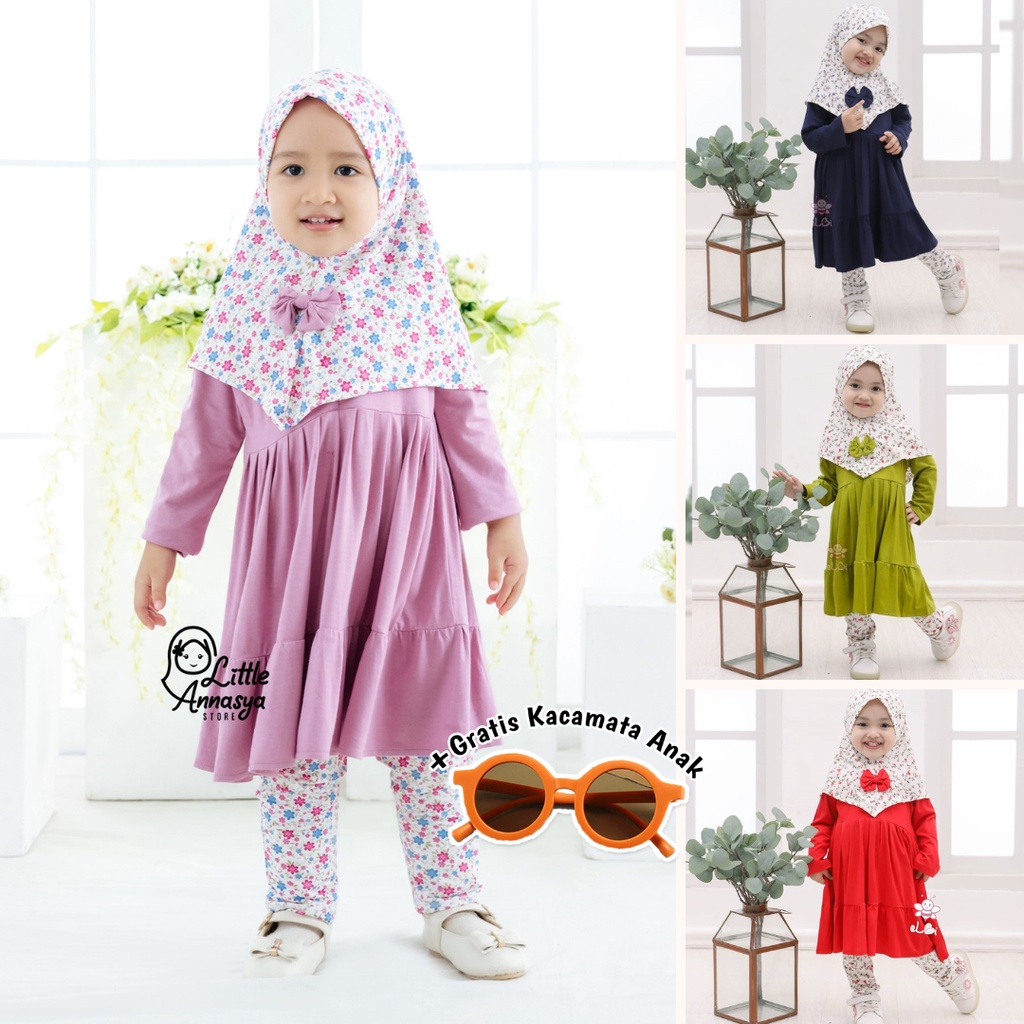 [ NEW ] Nayla Series 1-6 Tahun / Set Atasan + Celana Muslim Anak Termurah / Baju Muslim Anak Perempuan