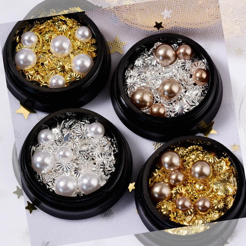 AUGUSTINA Agustin 3D Nail Art Mutiara Perhiasan Fashion Rivet Menawan Manicure Aksesoris