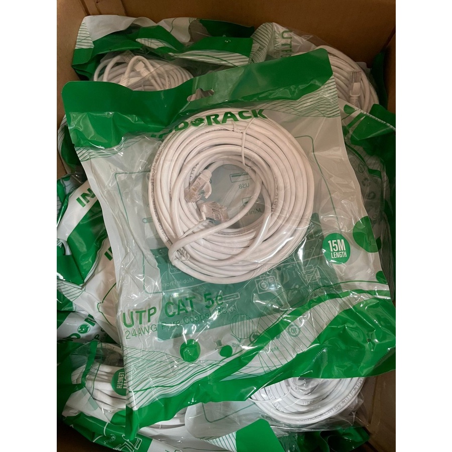 INDORACK C515W 15 Meter Kabel Lan CAT5e UTP Patch Cord Cable -WHITE