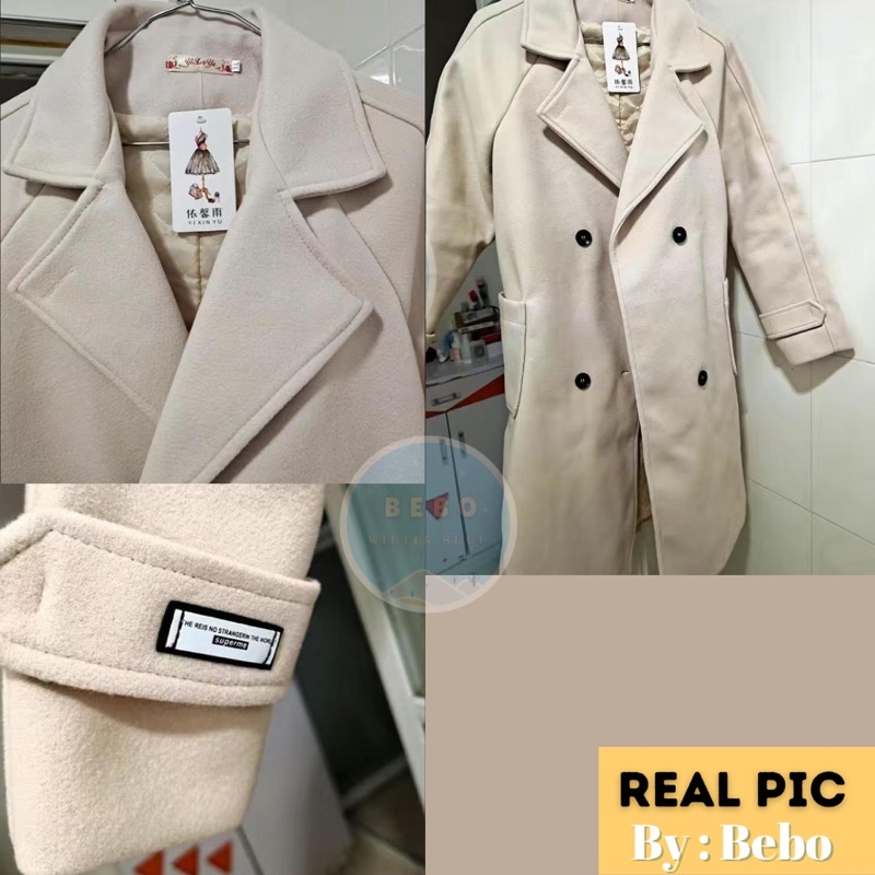 Winter Wool Coat Wanita Jaket Panjang Musim Dingin