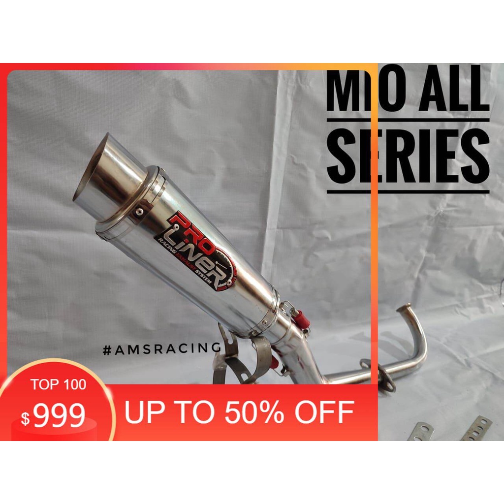 Knalpot mio racing Pro liner BASS ADEM Mio all series/Mio sporty/smile/mio j/mio m3/z/s/soul karbu/s