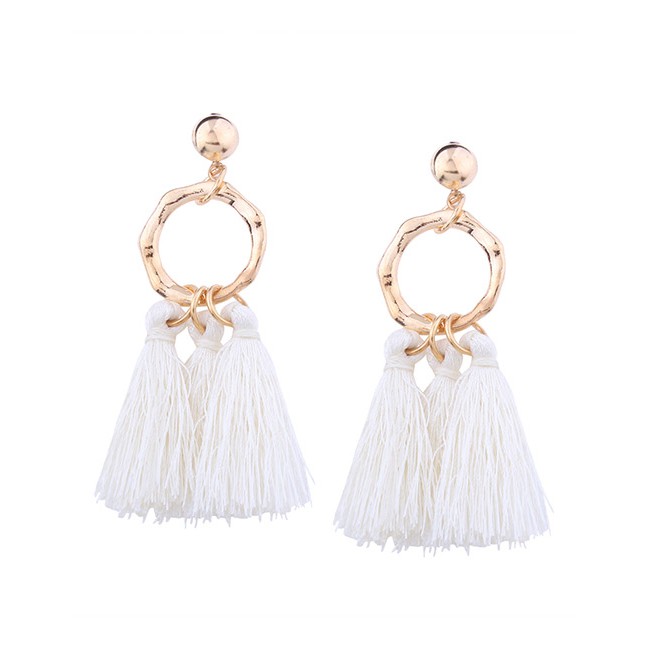 LRC Anting Tusuk Bohemia Tassel Decorated Earrings