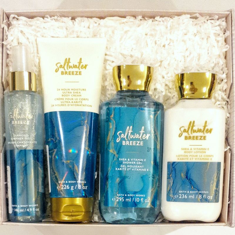 BBW SALTWATER BREEZE GIFT SET PAKET BATH &amp; BODY WORKS