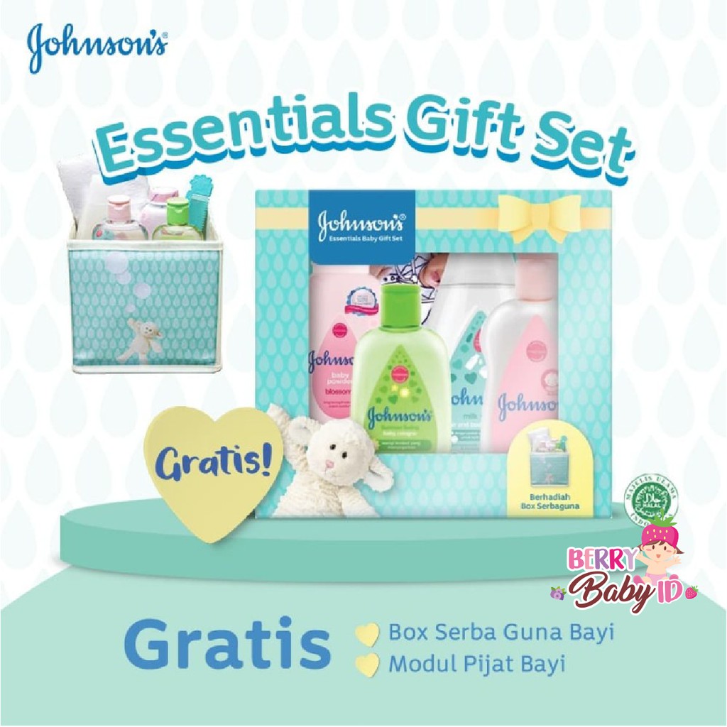 Johnson's Essentials Baby Gift Set Hadiah Kado Bayi Perawatan Bayi Johnsons Berry Mart