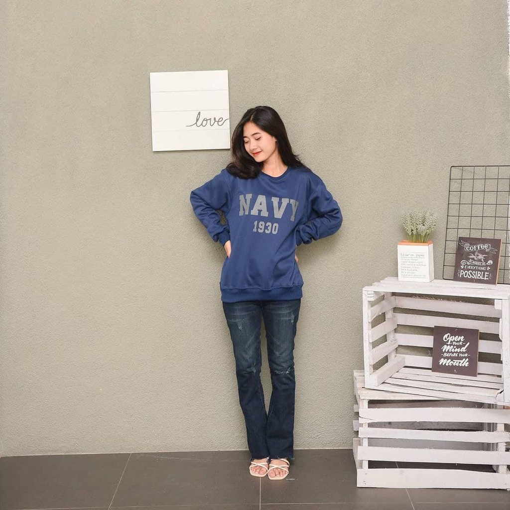 Nara Grosir - Navy Sweater | Fashion Terkini | Sweater Termurah