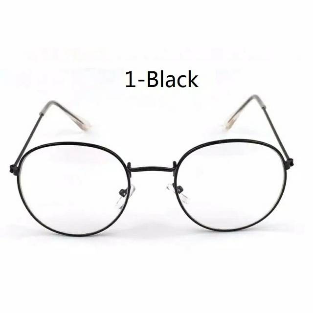Kacamata Wanita Bulat Lensa Optik Bingkai Logam Gaya Vintage Retro Sunglasses Mewah