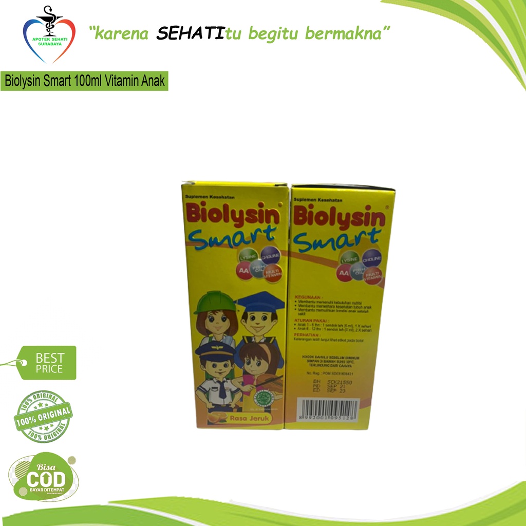 BIOLYSIN SMART 100ML NUTRISI OTAK PENAMBAH NAFSU MAKAN ANAK