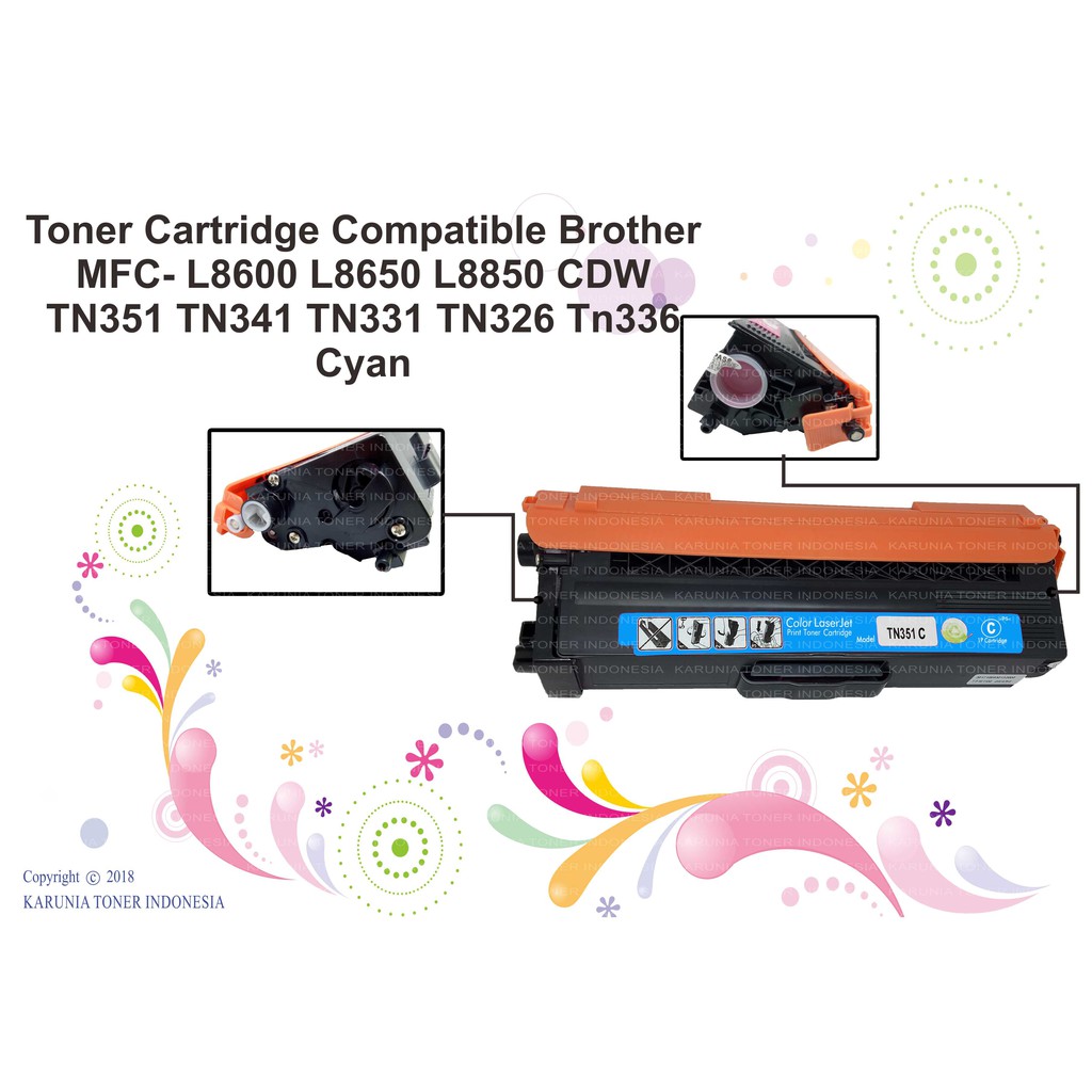 Toner Cartridge Compatible Brother MFC- L8600 L8650 L8850 CDW TN326 C