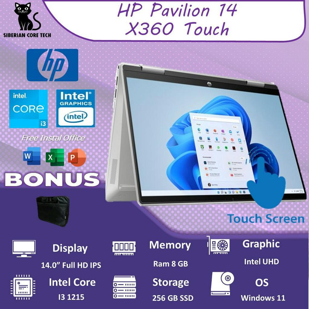 HP PAVILION X360 14 TOUCH I3 1215 8GB 512GB SSD W11 14.0FHD IPS