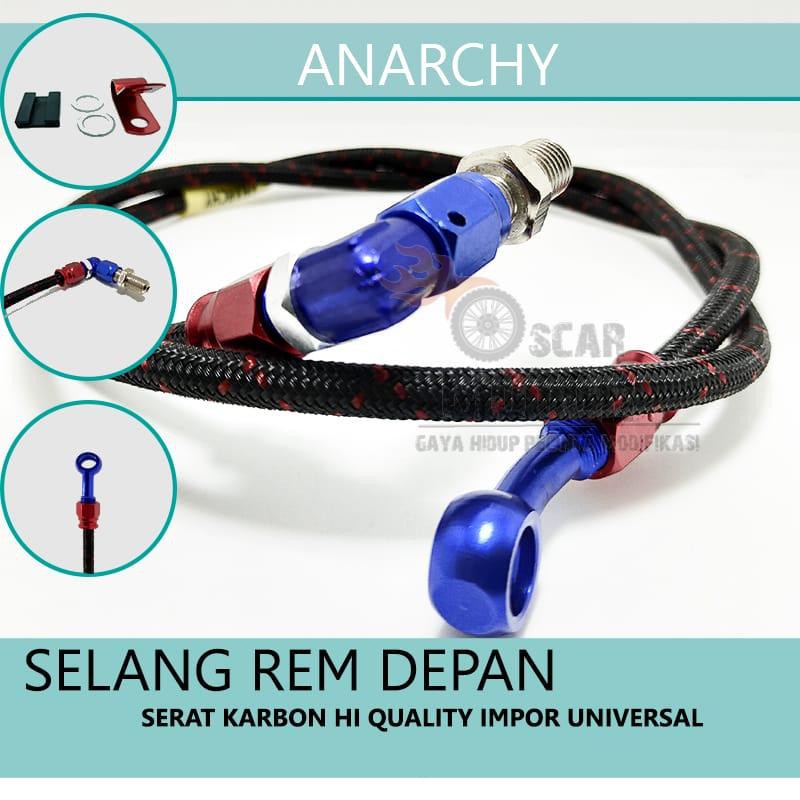 Kabel Selang Rem Depan Anarchy 95cm Kabel Selang Rem Variasi Non Psi UNIVERSAL motor