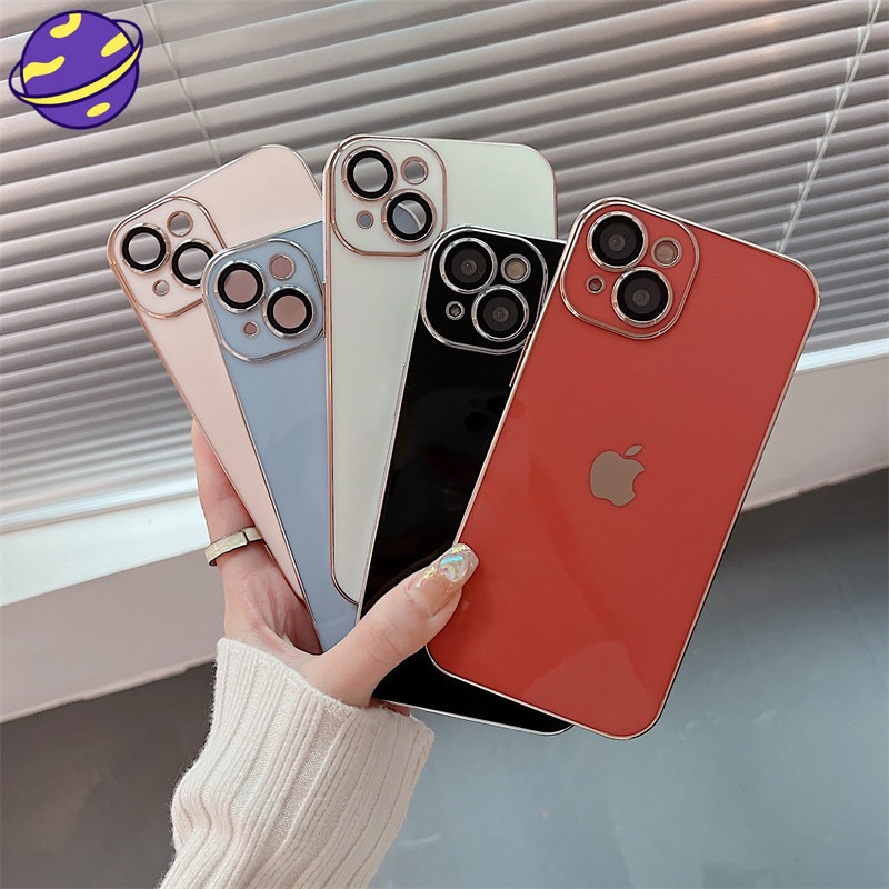 Soft Case Cover Lensa Matte Electroplated Untuk IPhone 7 / 8 / Plus / X / XR / XS / 11 / 12 / 13pro MAX