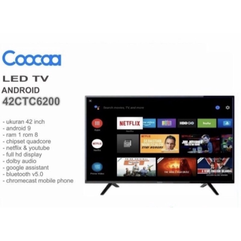 SMART TV COOCAA 42 INCH ANDROID 9.0 FHD MEDAN