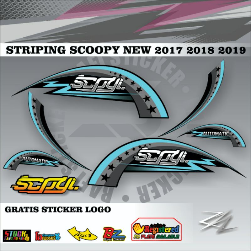 STICKER STRIPING HONDA NEW SCOOPY VARIASI / STRIPING VARIASI MOTOR SCOOPY 2017 2018 2019