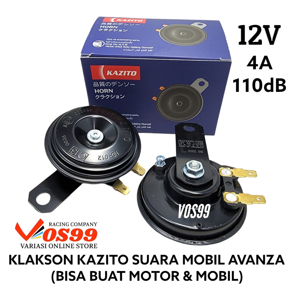 KLAKSON STANDAR KAZITO HORN SUARA MOBIL AVANZA 12V [ BISA BUAT MOBIL &amp; MOTOR ] UNIVERSAL