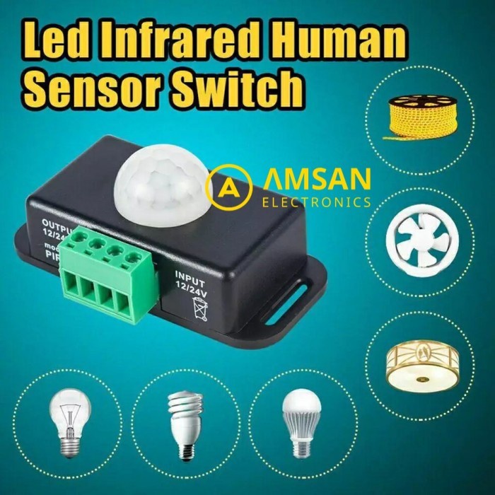 Motion Detector DC 12V 24V LED strip Switch Sensor PIR Gerak Infrared