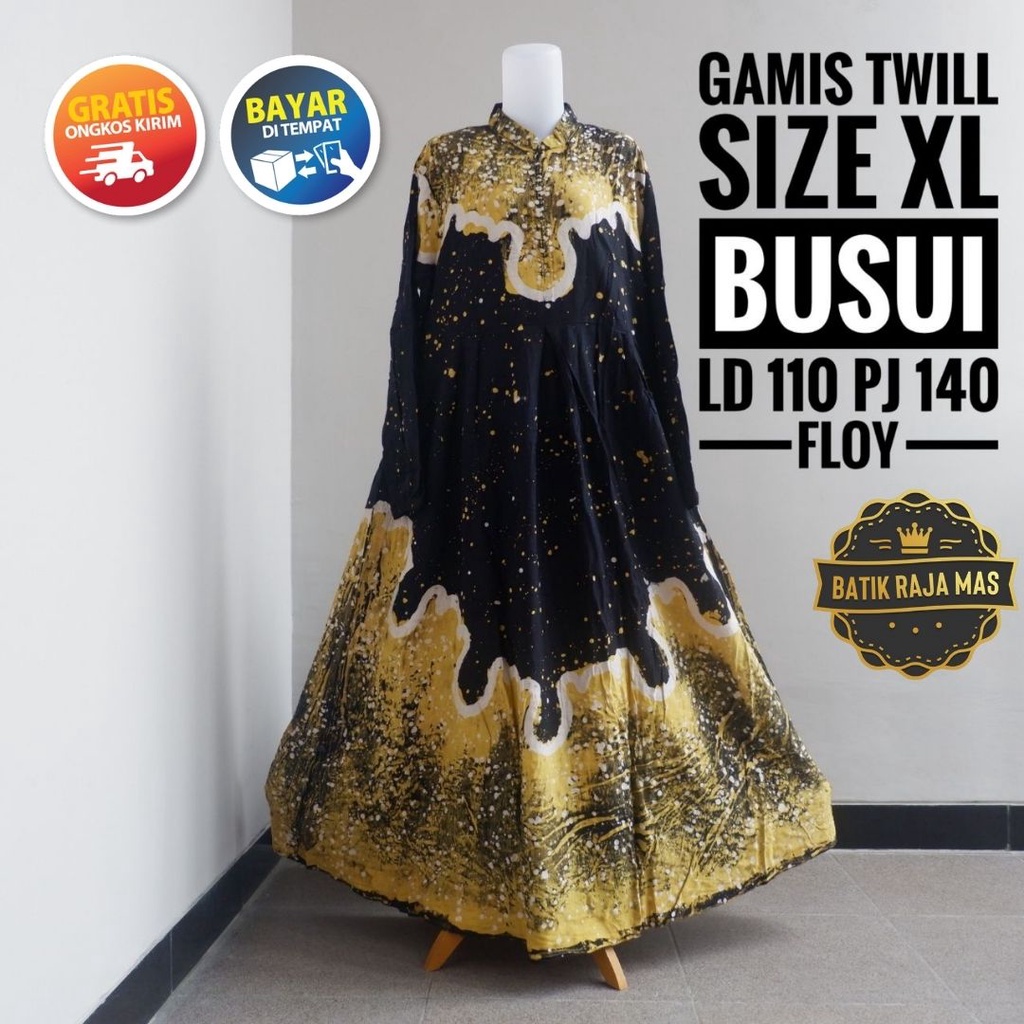 Gamis Daily Premium Busui Friendly Resleting Depan Pesta Raya Syari Kekinian Casual Kasual Twill Ori
