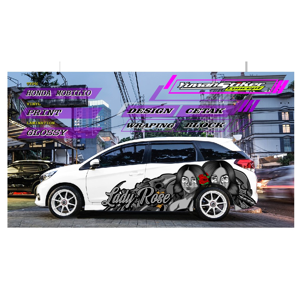 stiker decal honda mobilio lady rose custom