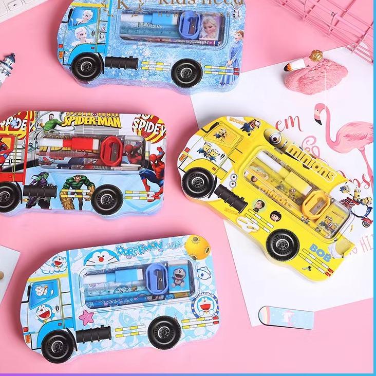 

⸨KaJ♟⸩ ⭐️ Kotak Pensil Kaleng mobil ada isi / Pensil Case Karakter Lucu |Terdiskon