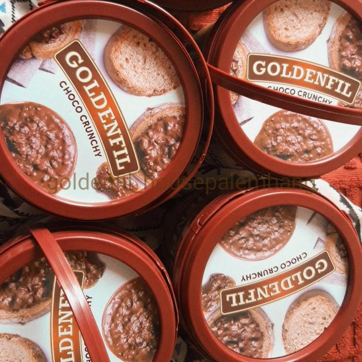 

Goldenfil Choco Crunchy/Selai Roti/Selai Coklat/Olesan Kue
