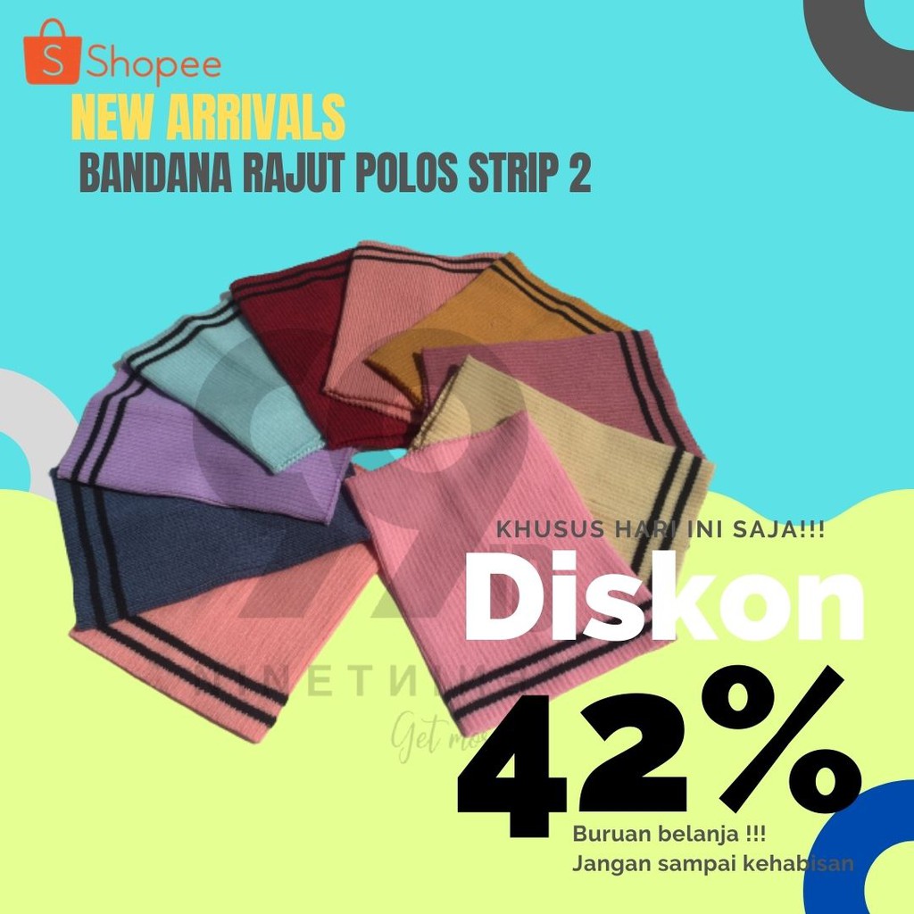 CIPUT RAJUT BANDANA POLOS strip 2 inner hijab rajut