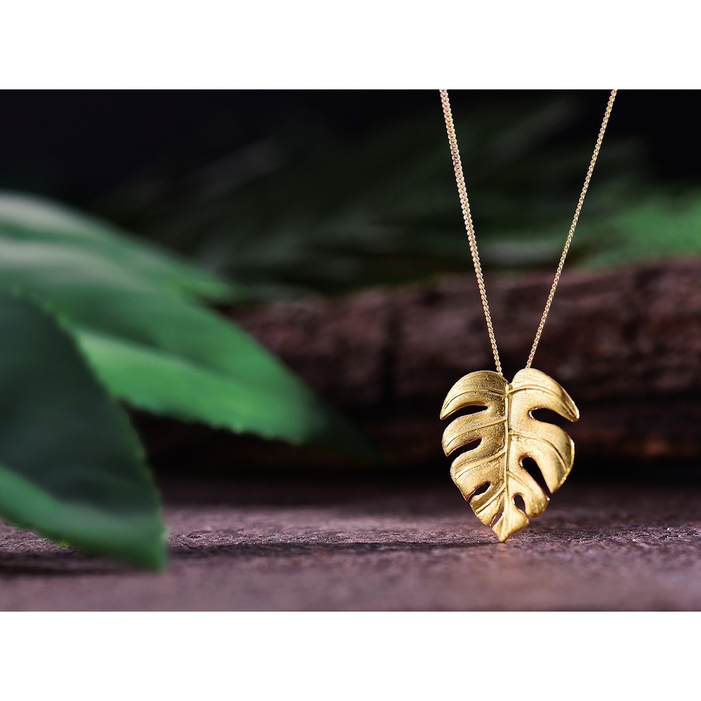 SERI SERI Kalung Wanita Perak 925 Asli Monstera Leaf Sterling Silver Necklace Daun Monstera