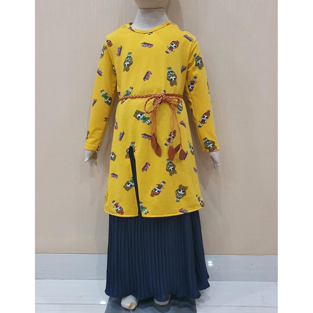 TUNIK FASHION WANITA MURAH STYLE KEREN / GROSIR 3set Set Tunik Plisket CATHERINE KIDS 468