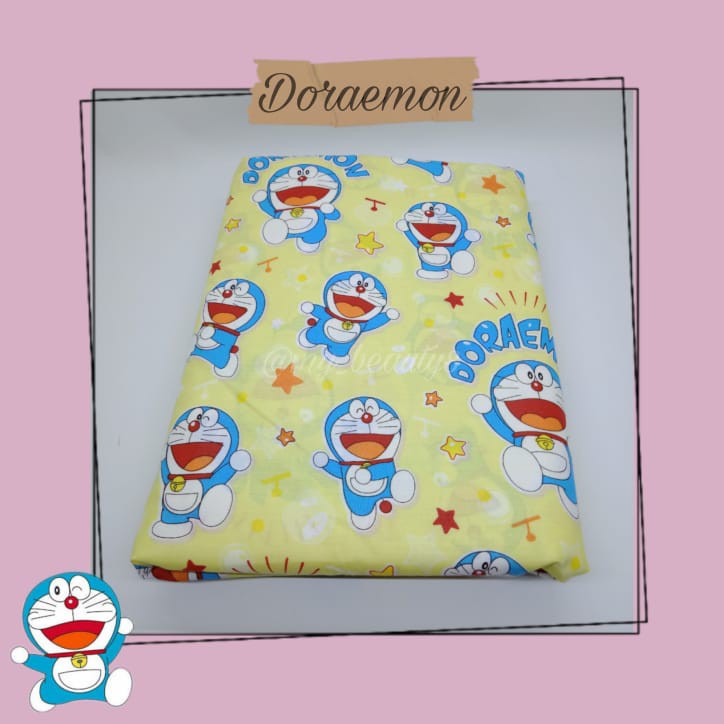 Kain Perca Katun Motif Doraemon