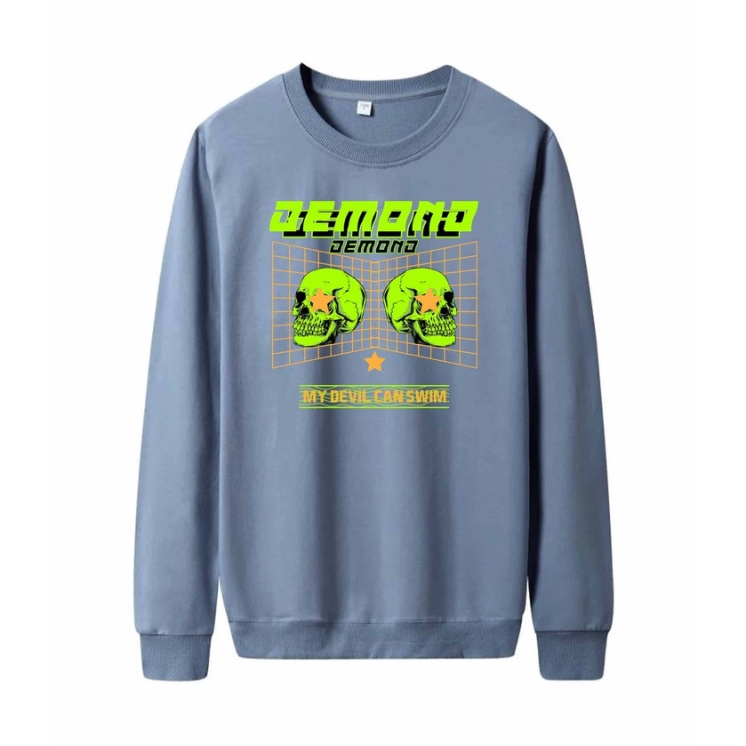 Sweater Pria Demono Game Crewneck Pria M - XXL