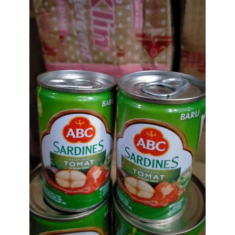 Sarden abc kaleng kemasan kecil, netto 155gr.