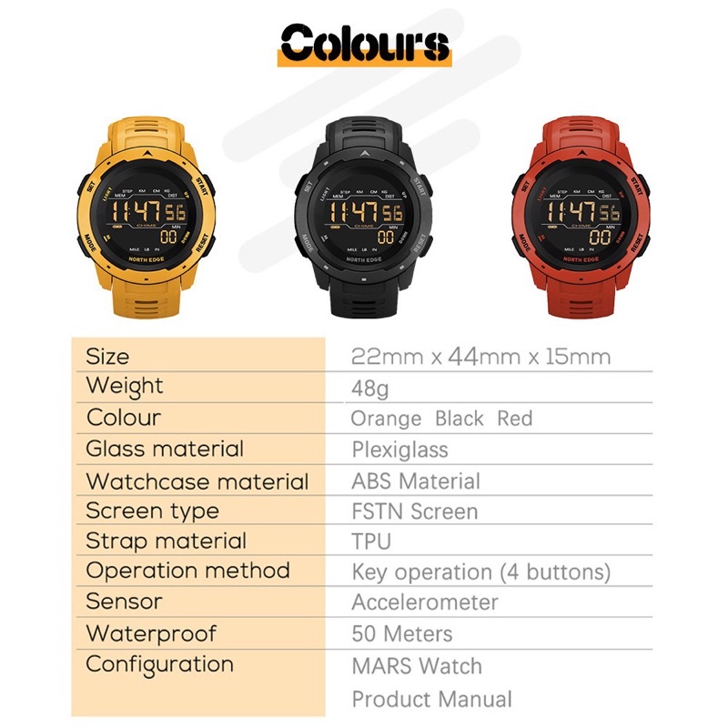 north edge mars northedge Mars jam tangan smartwatch pria wanita
