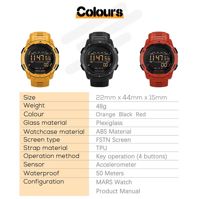 north edge mars northedge Mars jam tangan smartwatch pria wanita