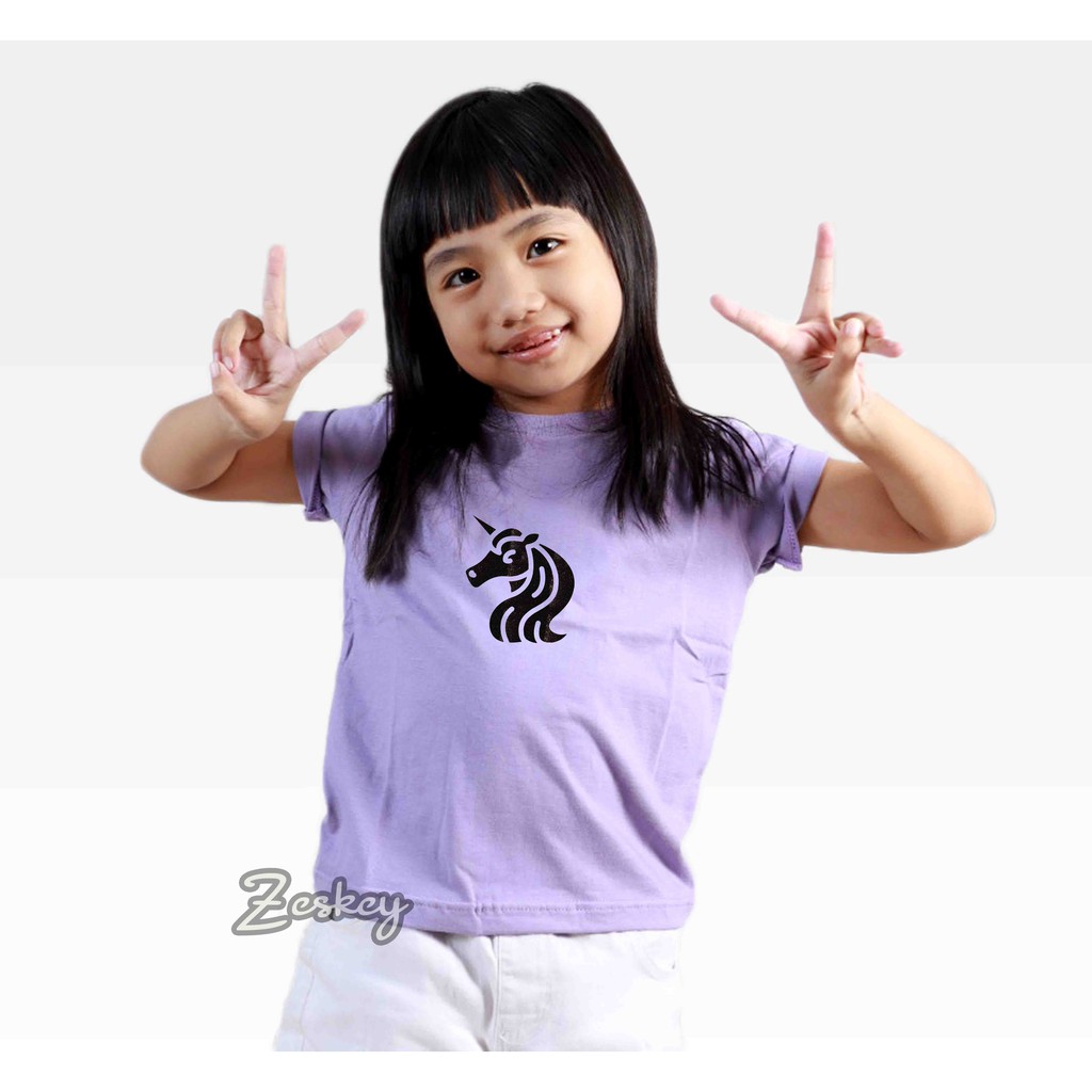 Zeskey t shirt anak perempuan / kaos glitter anak / kaos anak perempuan unicorn kuda poni ta3