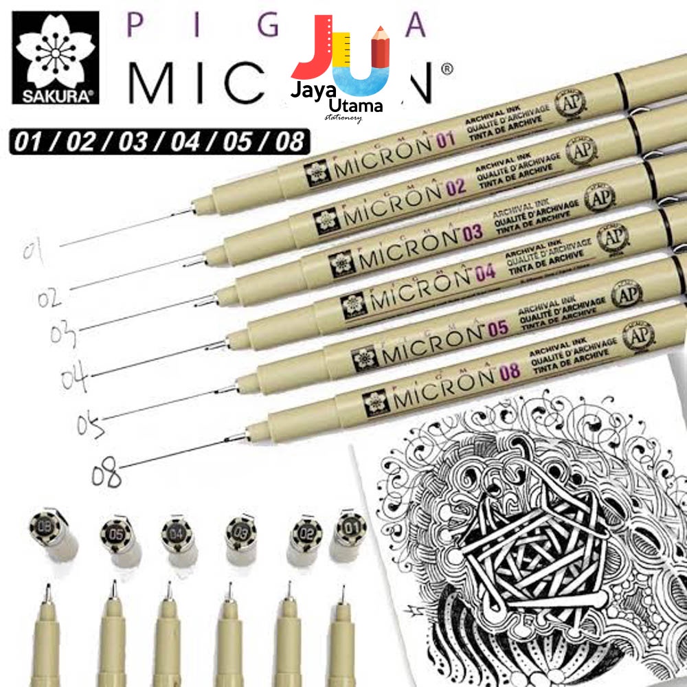 

Sakura Pigma Micron Drawing Pen 003 005 01 02 03 04 05 08