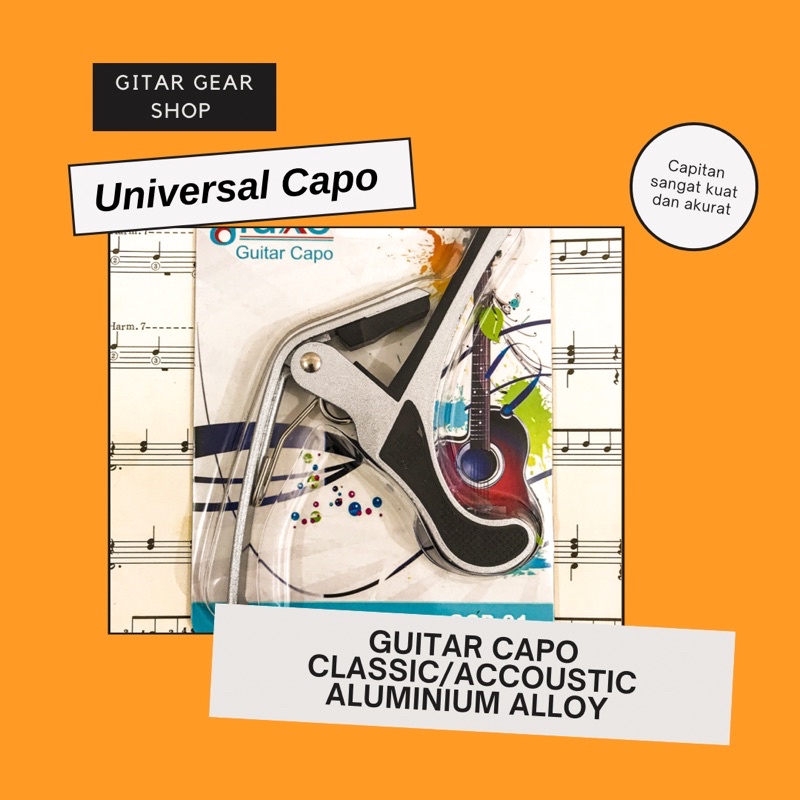 CAPO GITAR BESI KAPO GITAR BESI PENJEPIT GITAR BESI AKSESORIS GITAR AKSESORIS GITAR AKUSTIK AKSESORIS GITAR KLASIK JEPITAN GITAR BAHAN BESI ALUMINIUM ALLOY SILVER