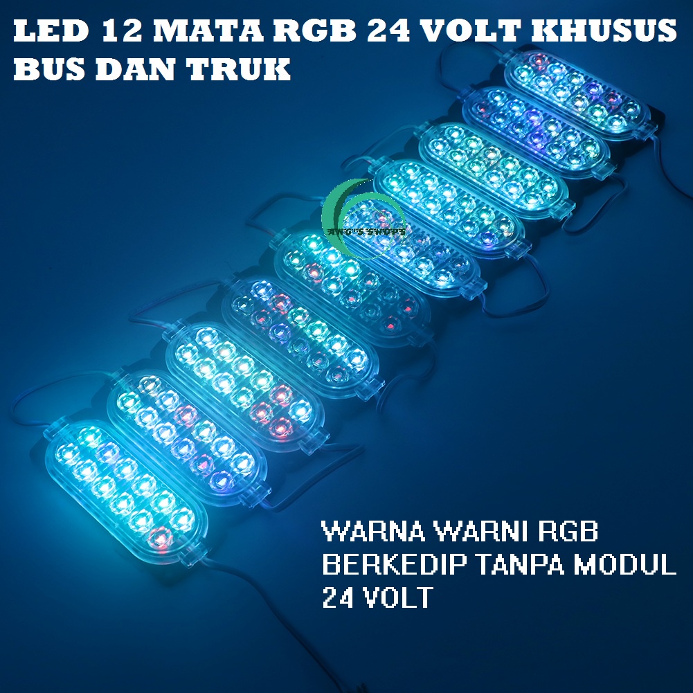 LAMPU LED 12 mata RGB 24V Khusus Truck dan Bus Termurah