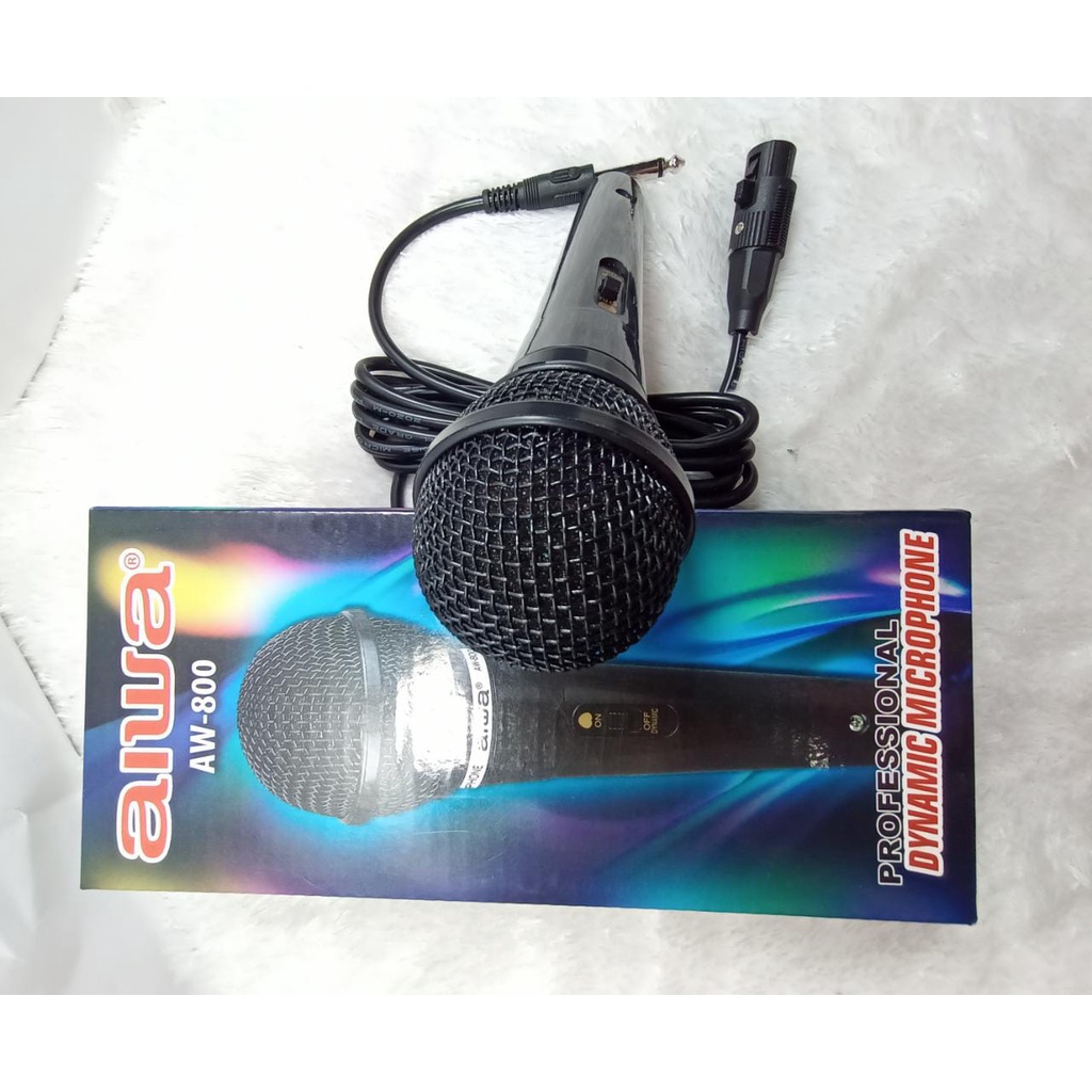 MIC AIWA AW-800 Professional Dynamic Microphone Microphone MC Mi Karoke Suara Lantang MIC KABEL AIWA